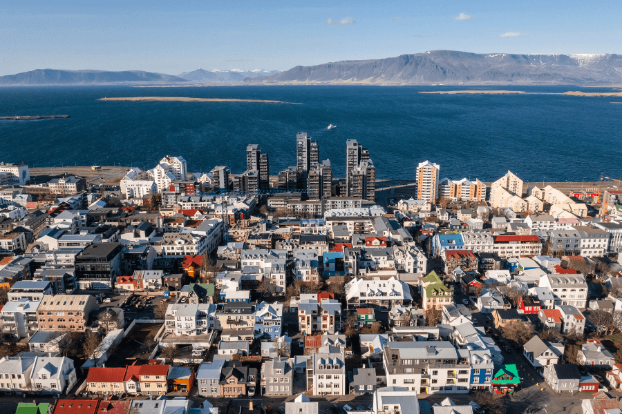 Reykjavík und der Hafen für die Kreuzfahrtschiffe