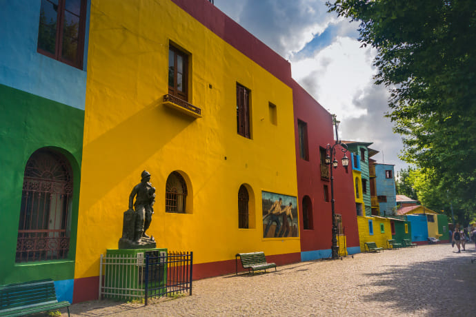 Bunte Häuser in Buenos Aires